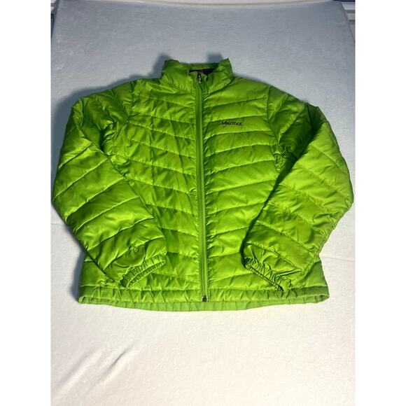 Marmot Down Puffer Jacket Womens Green 700 Down Fill Zip Coat Size Small - Picture 2 of 10